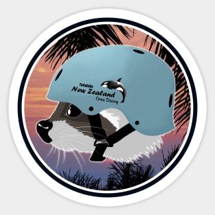 Raccon surfer Sticker